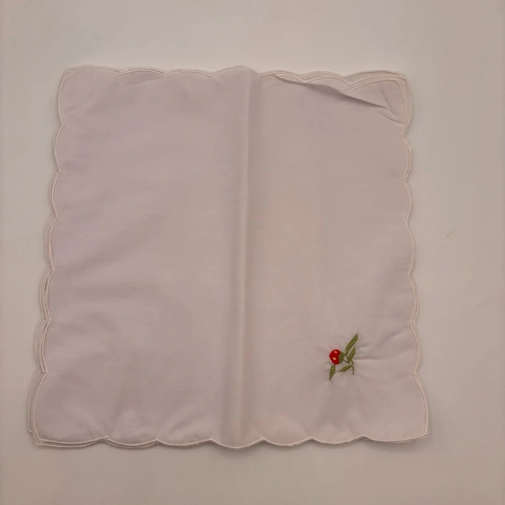Vintage‎ Lorraine Home Tablecloth Napkins Embroidered Strawberry Set Unused